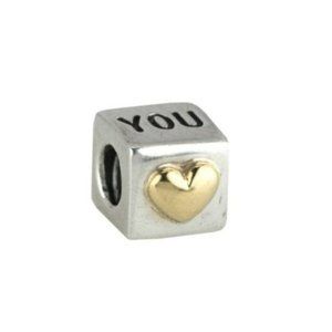 Pandora I LOVE YOU charm, retired, 14K Gold Heart